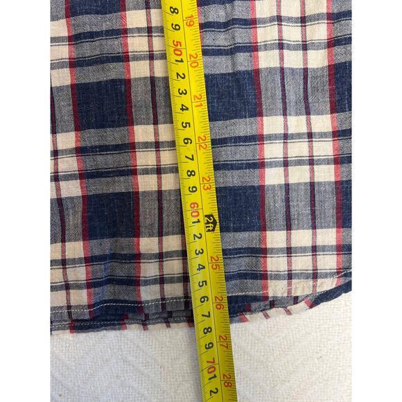 J.Crew Women’s Small Plaid Cotton Button Up Shirt Blue Red White - Picture 4 of 7